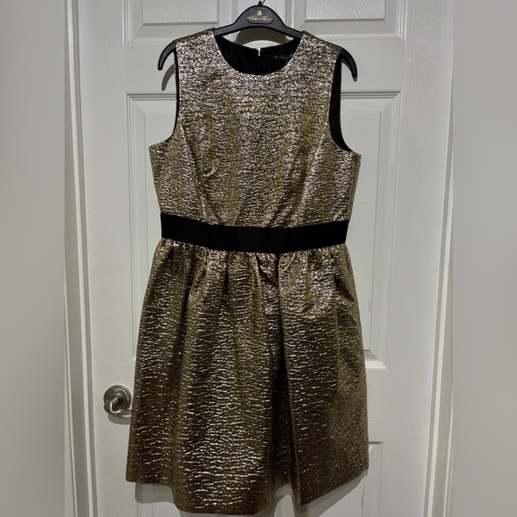 NWT Brooks Brothers Empire Party Dress in Gold size 12 - Picture 7 of 15